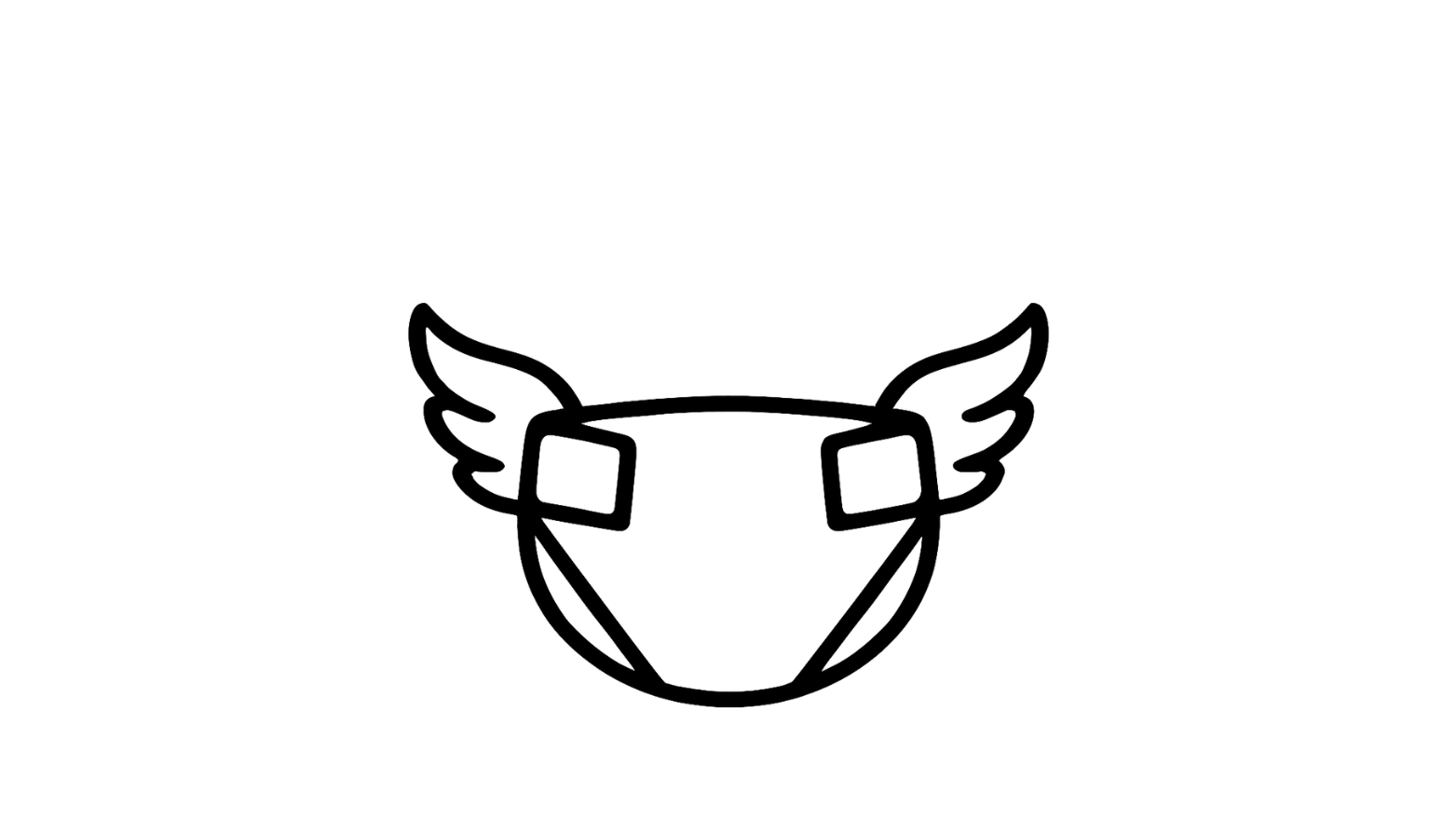 Black and white logo for the expeDipe featuring a diaper with outstretched wings.